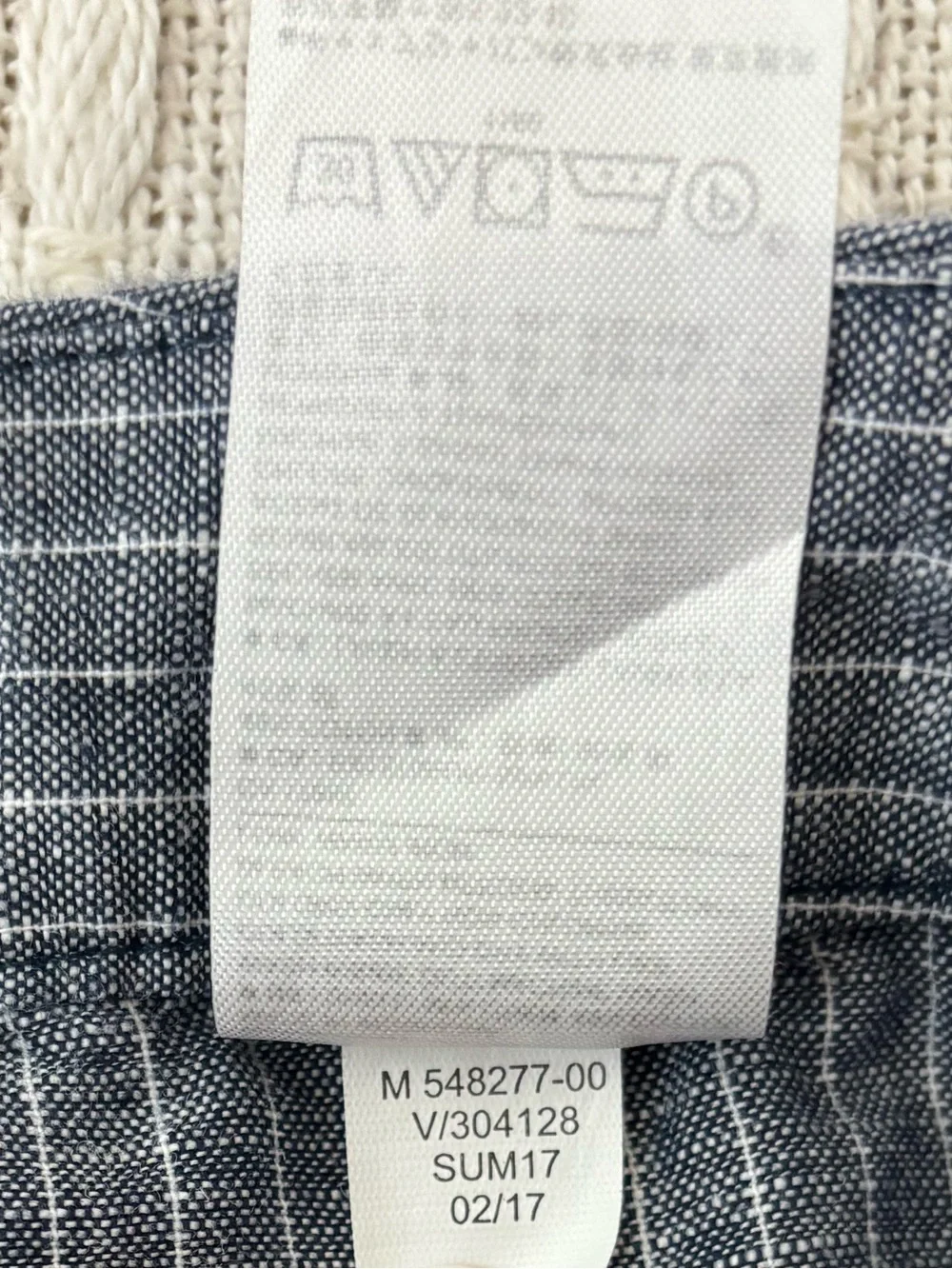 Banana Republic Factory Hampton Blue Pinstripe Linen Blend Pants 14 Coastal